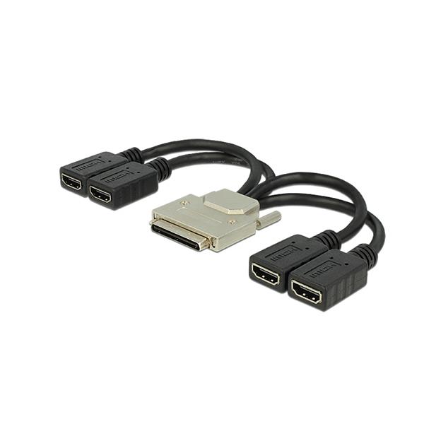 VHDCI i Quad Cable Splitter HDMI - VHDCI gwryw i 4x HDMI female cable.jpg