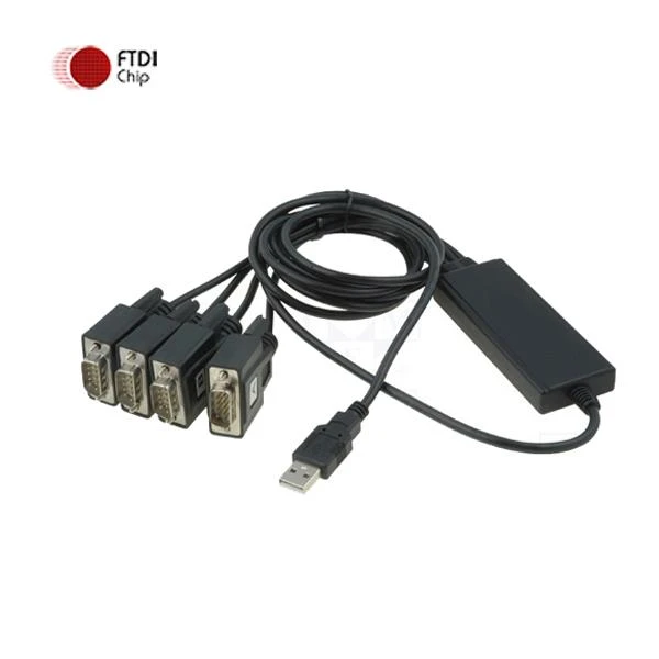 USB 2.0 to 4X RS232 serial cable splitter converter
